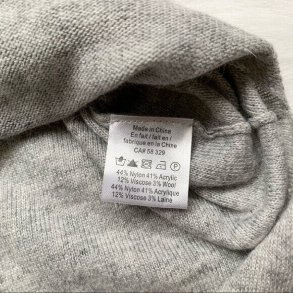 ASOS Women's Glamorous Sweater High Low V-Neck Side Slit Knit Wool blend Gray XS - Picture 9 of 15